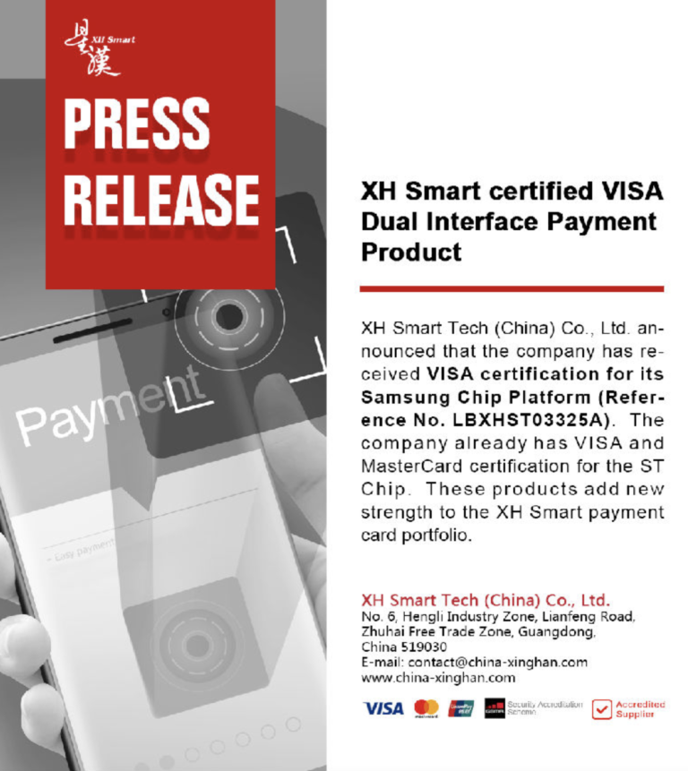 XH Smart certified VISA Dual Interface Payment Product